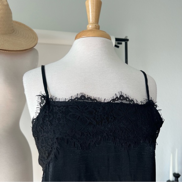 DAINTY BLACK LACE TRIMMED CAMI - Picture 5 of 9